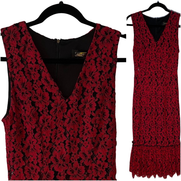 Alexia Admor Red Lace Fitted Dress - Picture 1 of 14